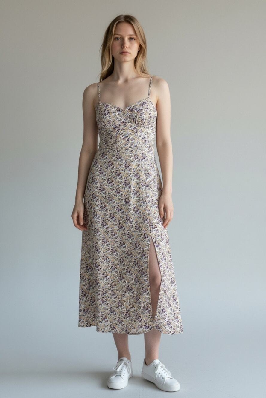Boutique Floral Midi Dress Floral Size Small